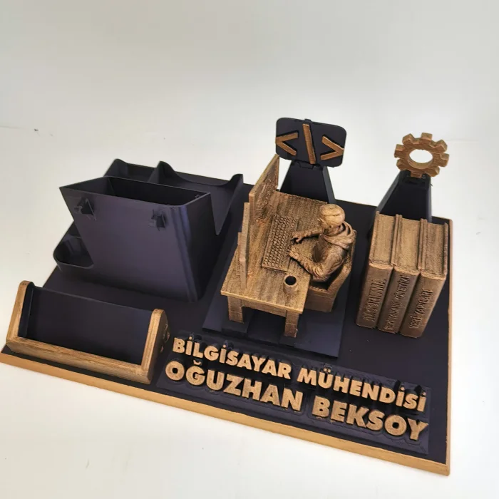 Kişiye Özel Bilgisayar Mühendisi Masa İsimliği ve Kartvizitlik