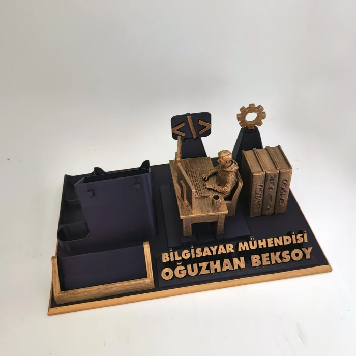 Kişiye Özel Bilgisayar Mühendisi Masa İsimliği ve Kartvizitlik