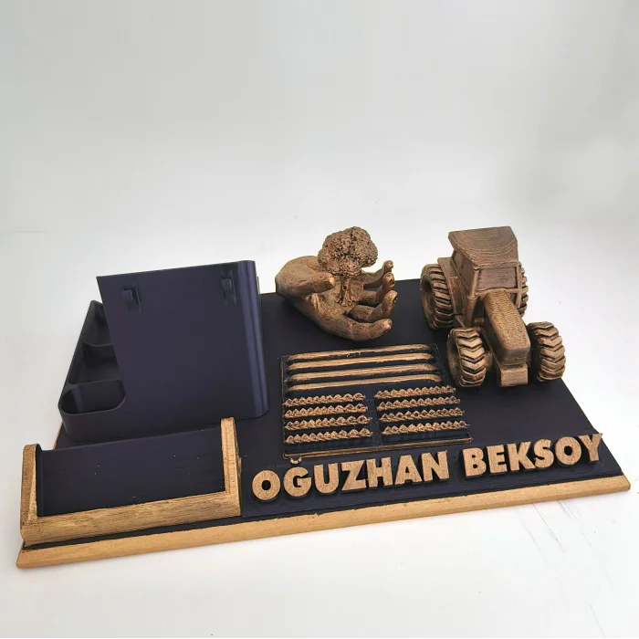 Kişiye Özel Çiftçi Masa İsimliği ve Kartvizitlik