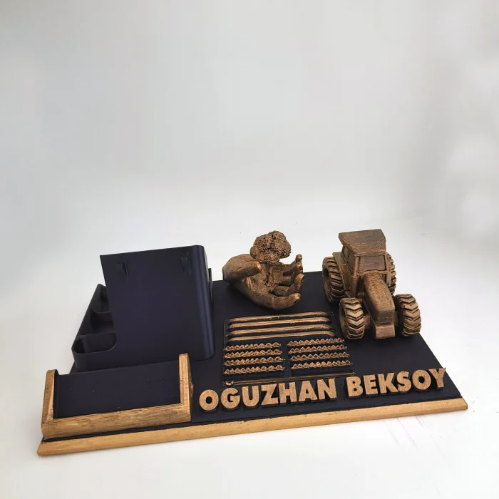 Kişiye Özel Çiftçi Masa İsimliği ve Kartvizitlik