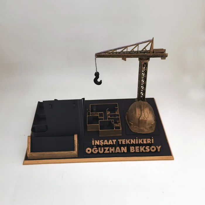 Kişiye Özel İnşaat Teknikeri Masa İsimliği ve Kartvizitlik
