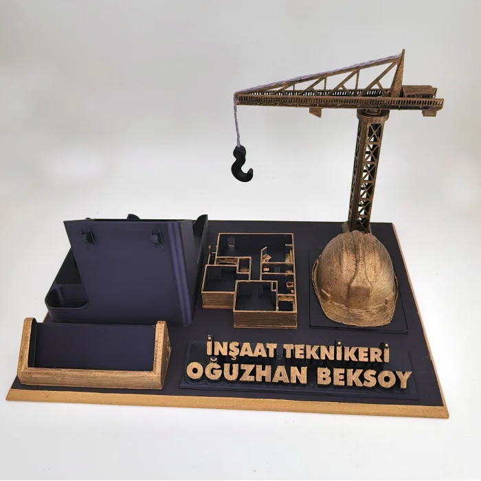 Kişiye Özel İnşaat Teknikeri Masa İsimliği ve Kartvizitlik