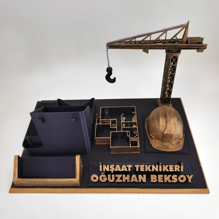 Kişiye Özel İnşaat Teknikeri Masa İsimliği ve Kartvizitlik