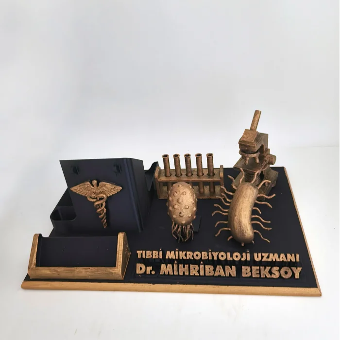 Kişiye Özel Mikrobiyoloji Uzmanı Masa İsimliği ve Kartvizitlik