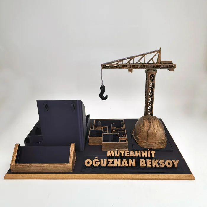 Kişiye Özel Müteahhit Masa İsimliği ve Kartvizitlik