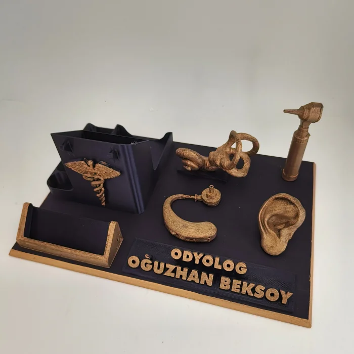 Kişiye Özel Odyolog Masa İsimliği ve Kartvizitlik