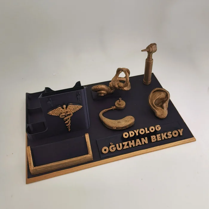 Kişiye Özel Odyolog Masa İsimliği ve Kartvizitlik