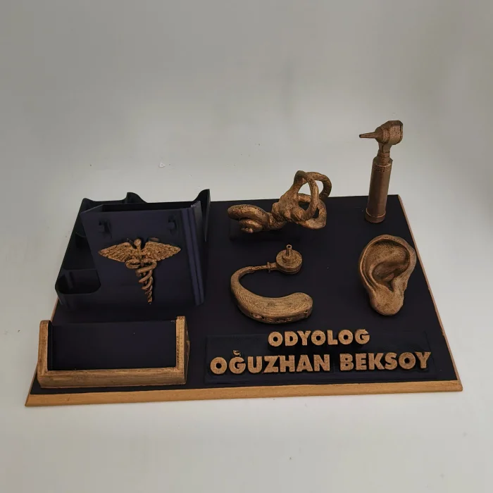 Kişiye Özel Odyolog Masa İsimliği ve Kartvizitlik
