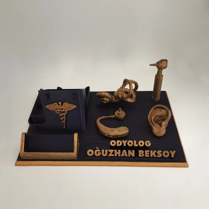 Kişiye Özel Odyolog Masa İsimliği ve Kartvizitlik