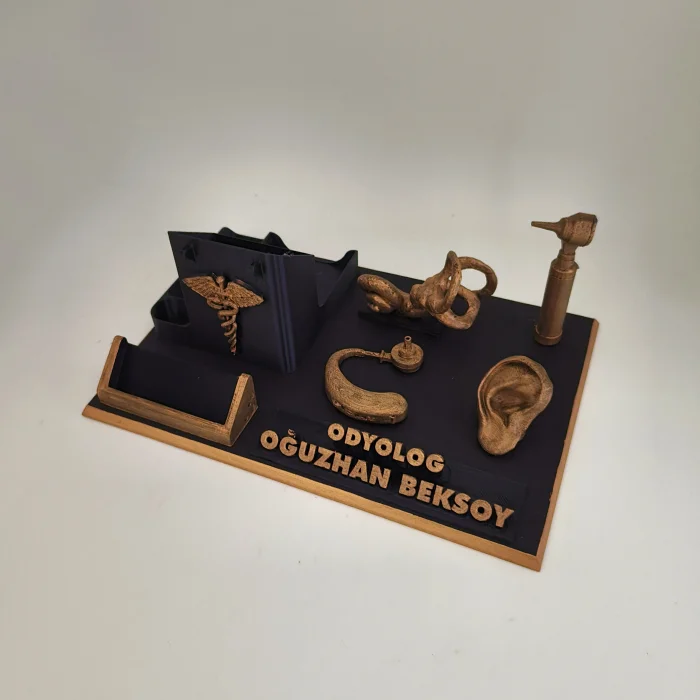 Kişiye Özel Odyolog Masa İsimliği ve Kartvizitlik