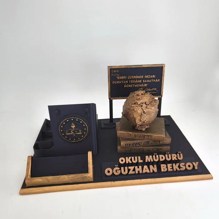 Kişiye Özel Okul Müdürü Masa İsimliği ve Kartvizitlik