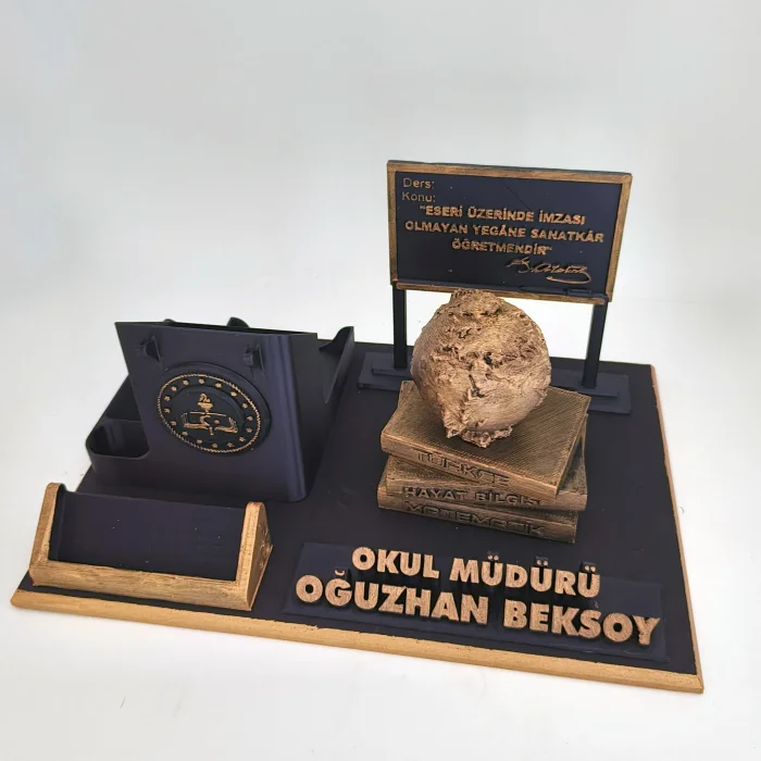 Kişiye Özel Okul Müdürü Masa İsimliği ve Kartvizitlik