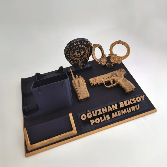 Kişiye Özel Polis Memuru Masa İsimliği ve Kartvizitlik