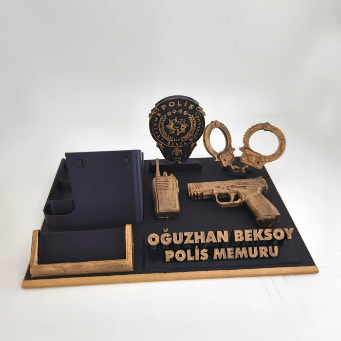Kişiye Özel Polis Memuru Masa İsimliği ve Kartvizitlik