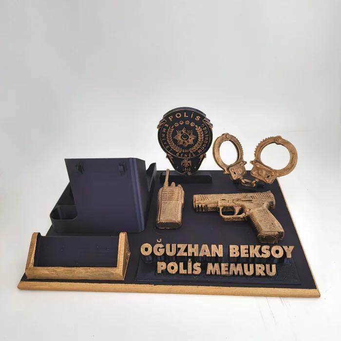 Kişiye Özel Polis Memuru Masa İsimliği ve Kartvizitlik