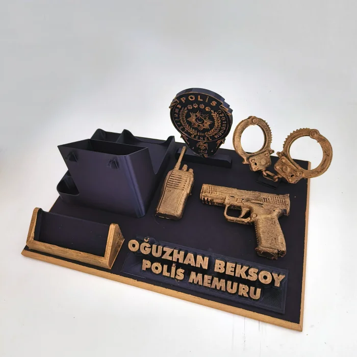 Kişiye Özel Polis Memuru Masa İsimliği ve Kartvizitlik