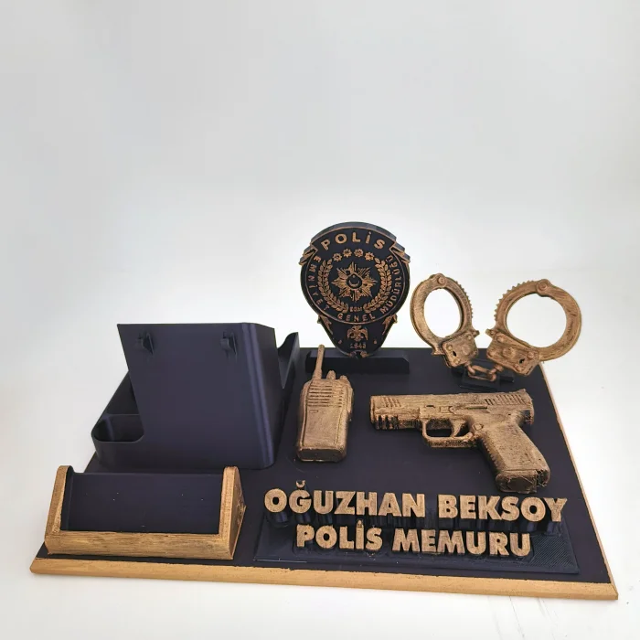 Kişiye Özel Polis Memuru Masa İsimliği ve Kartvizitlik