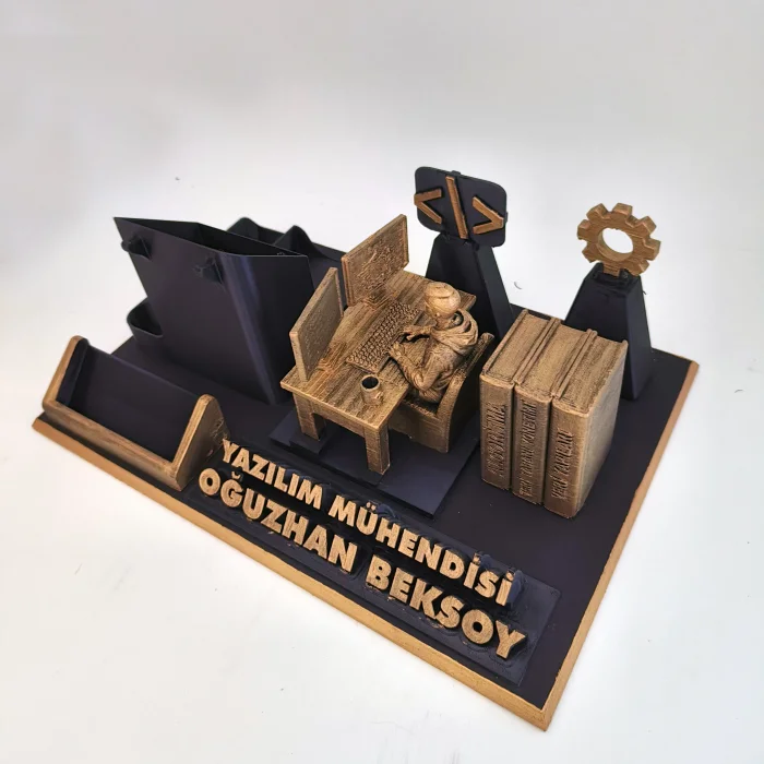 Kişiye Özel Yazılım Mühendisi Masa İsimliği ve Kartvizitlik