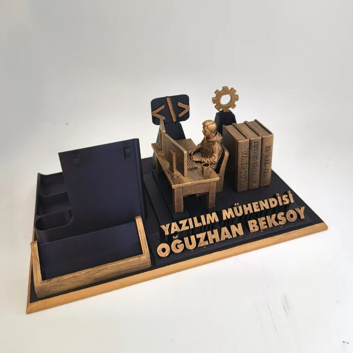 Kişiye Özel Yazılım Mühendisi Masa İsimliği ve Kartvizitlik