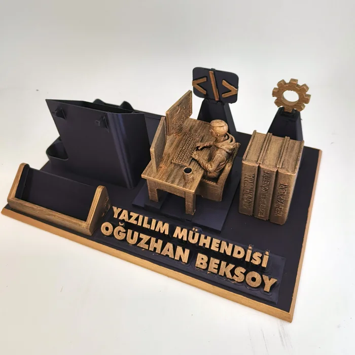 Kişiye Özel Yazılım Mühendisi Masa İsimliği ve Kartvizitlik