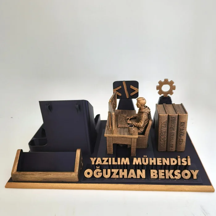 Kişiye Özel Yazılım Mühendisi Masa İsimliği ve Kartvizitlik