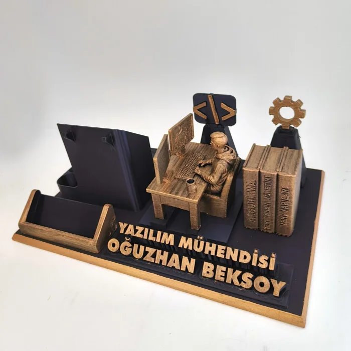 Kişiye Özel Yazılım Mühendisi Masa İsimliği ve Kartvizitlik
