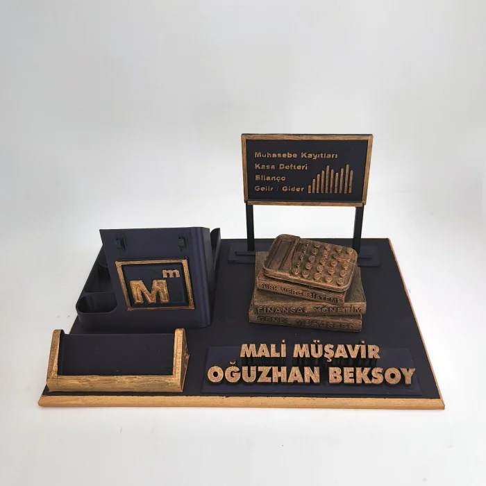 Kişiye Özel Mali Müşavir Masa İsimliği ve Kartvizitlik
