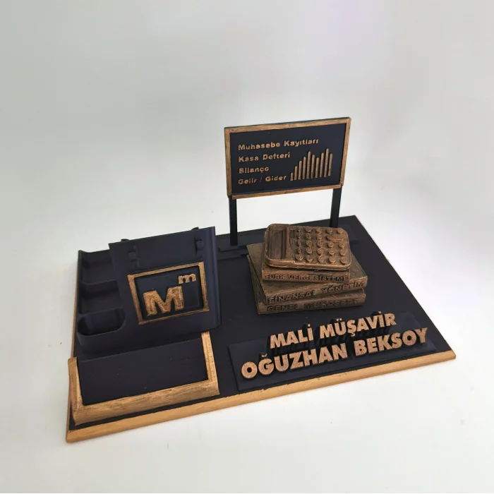 Kişiye Özel Mali Müşavir Masa İsimliği ve Kartvizitlik