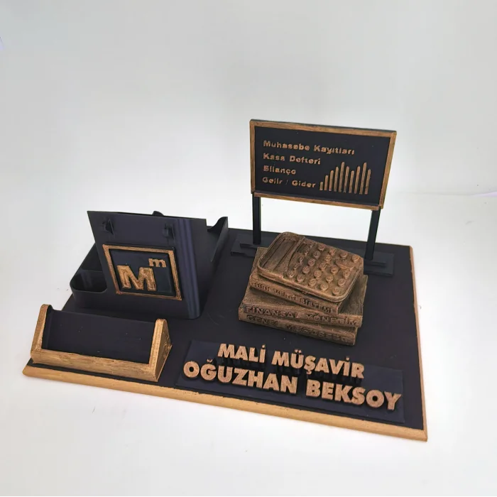 Kişiye Özel Mali Müşavir Masa İsimliği ve Kartvizitlik