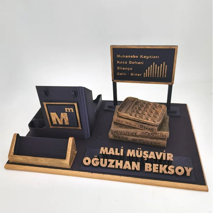 Kişiye Özel Mali Müşavir Masa İsimliği ve Kartvizitlik