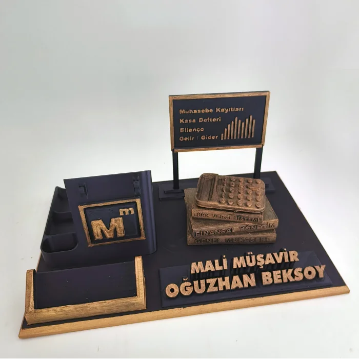 Kişiye Özel Mali Müşavir Masa İsimliği ve Kartvizitlik