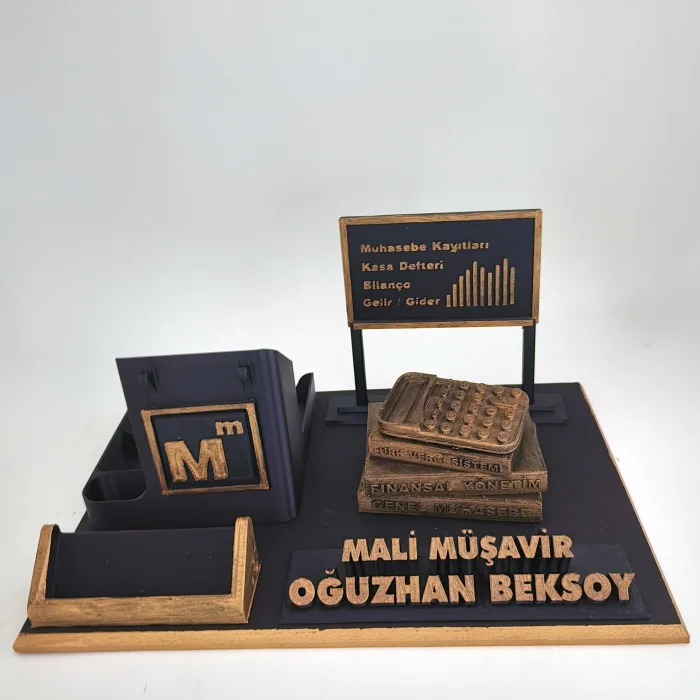 Kişiye Özel Mali Müşavir Masa İsimliği ve Kartvizitlik