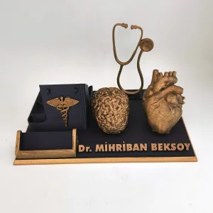 Kişiye Özel Doktor Masa İsimliği Kartvizitlik - Tıp Bayramı & Yeni İş Tebrik Hediyesi