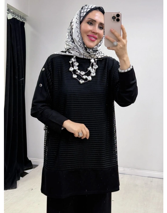 3lü File Takım Siyah