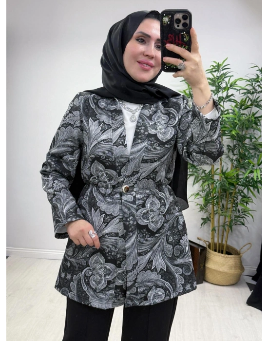 Etnik Desen Takım Gri