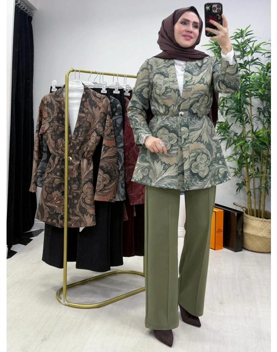 Etnik Desen Takım Haki