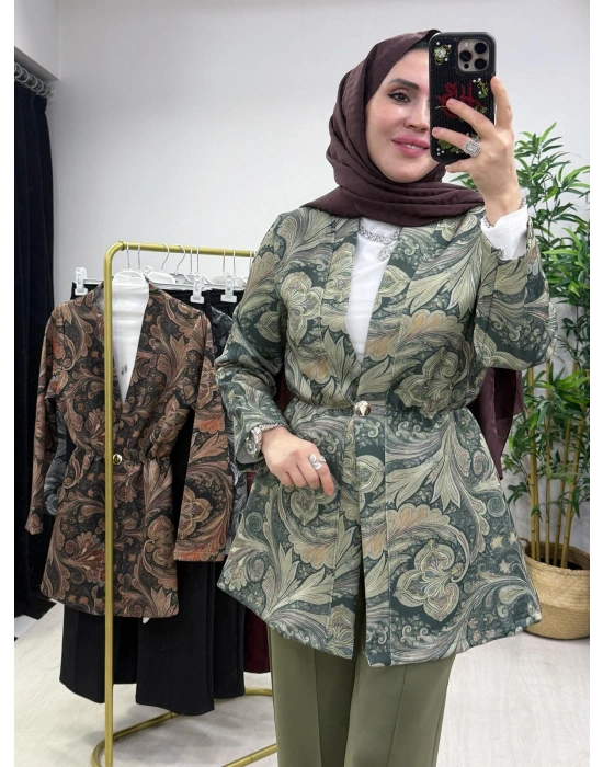 Etnik Desen Takım Haki