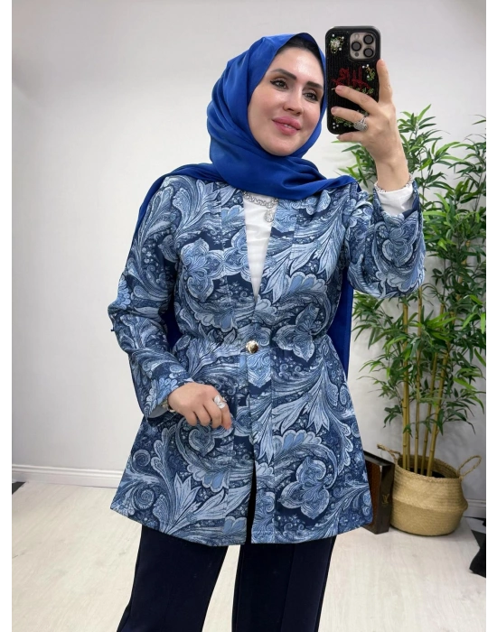 Etnik Desen Takım Mavi