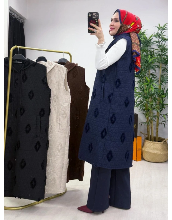 Yazlık İnce Kapitone Yelek Lacivert