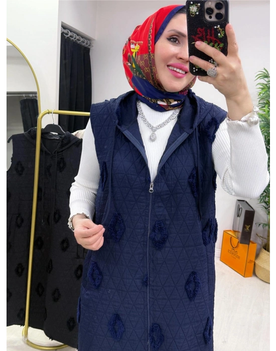 Yazlık İnce Kapitone Yelek Lacivert