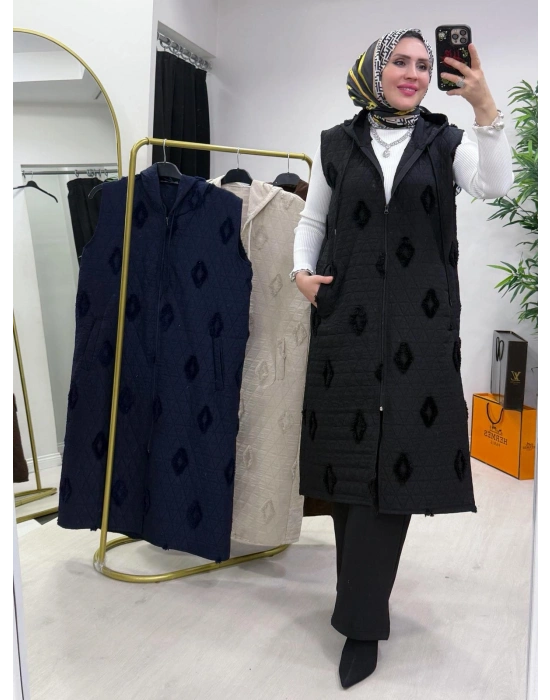 Yazlık İnce Kapitone Yelek Siyah