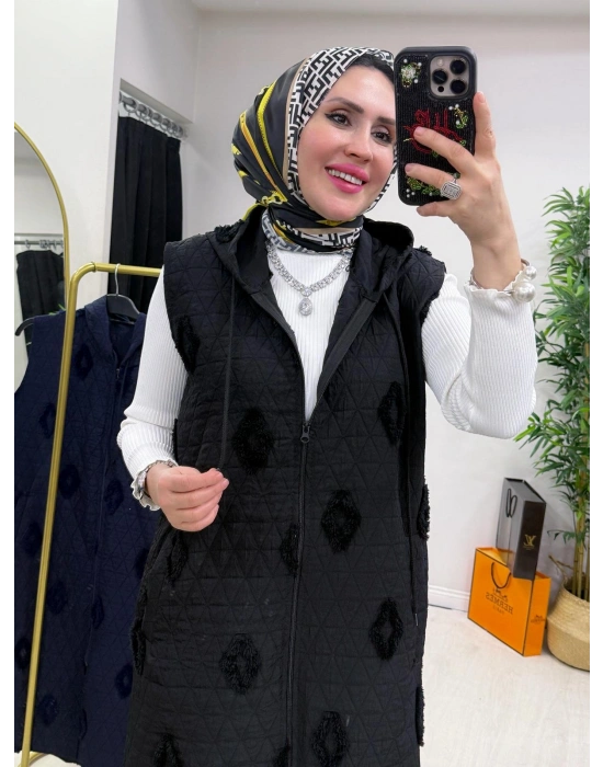 Yazlık İnce Kapitone Yelek Siyah