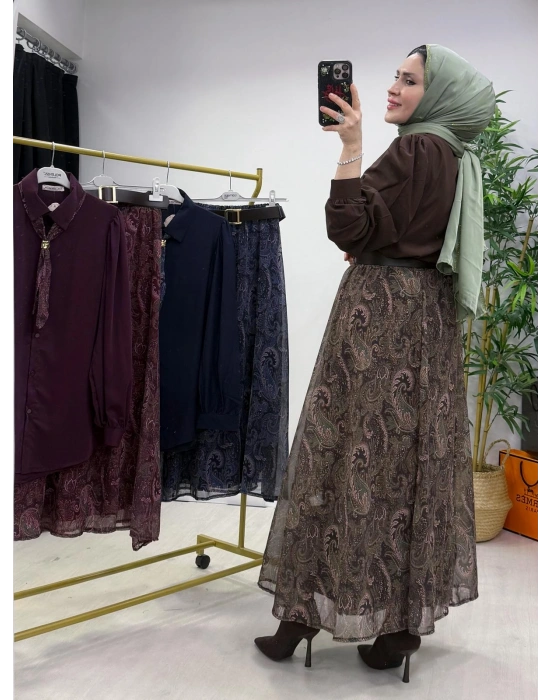 Etekli Takım Kahverengi