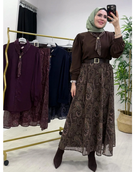 Etekli Takım Kahverengi