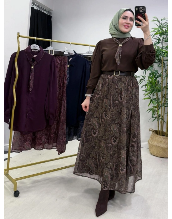 Etekli Takım Kahverengi