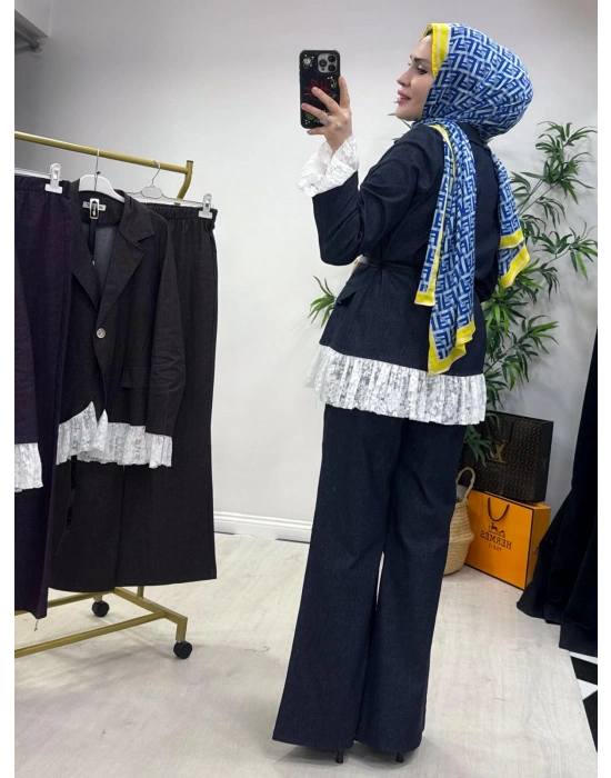 Yeni Sezon Tencel Kot Tasarım Takım Lacivert