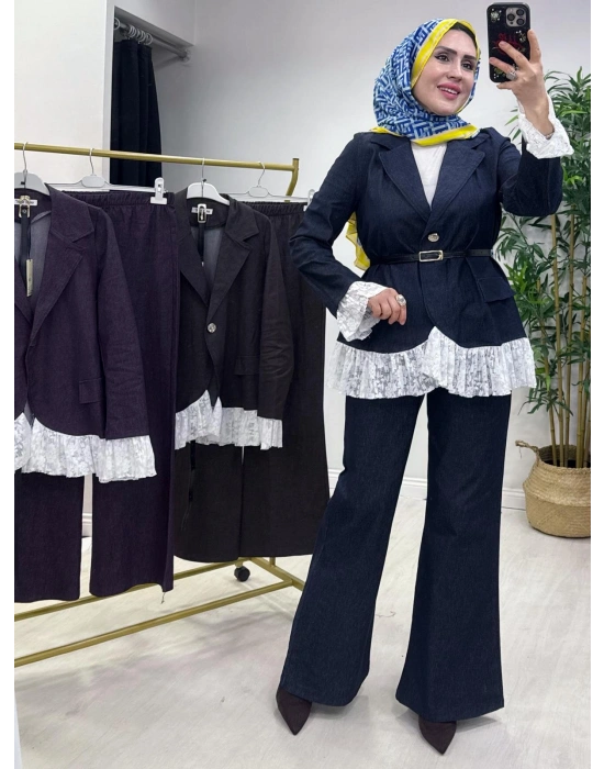 Yeni Sezon Tencel Kot Tasarım Takım Lacivert