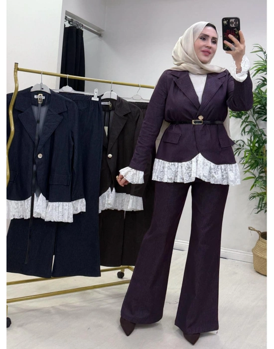 Yeni Sezon Tencel Kot Tasarım Takım Mürdüm