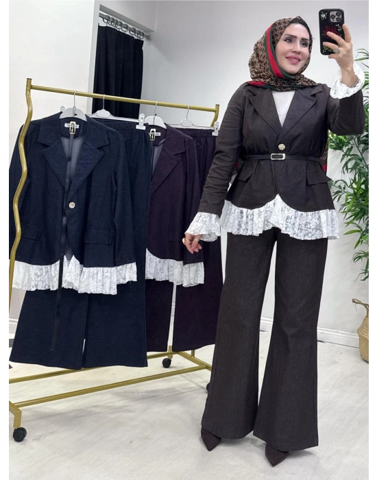 Yeni Sezon Tencel Kot Tasarım Takım Kahverengi