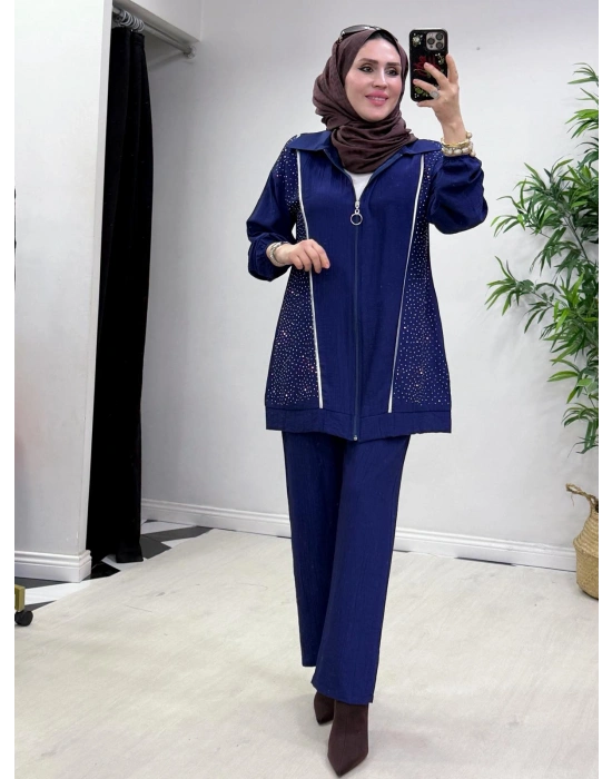 Ağaç Kabuğu Takım Lacivert